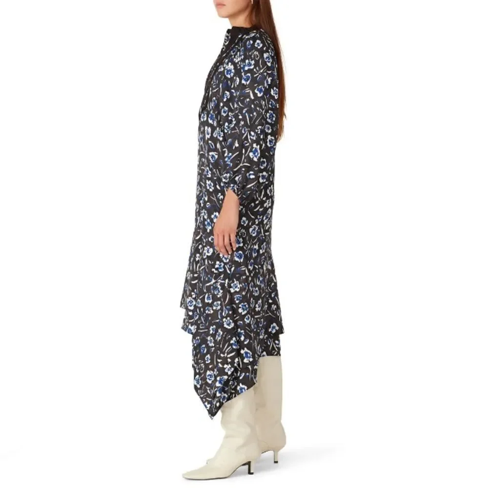 Tory Burch Puffed Sleeve Printed Tunic Dress Size L